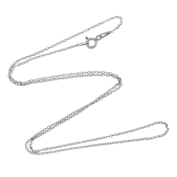 Cable Link Chain Necklace | Vintage Italian Sterling Silver 925 18.5" - Picture 1 of 7